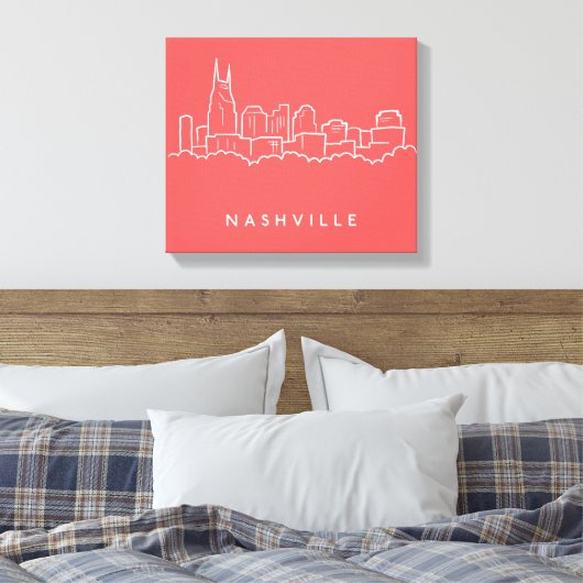 Nashville Skyline Canvas Afdruk (Insitu (Slaapkamer))