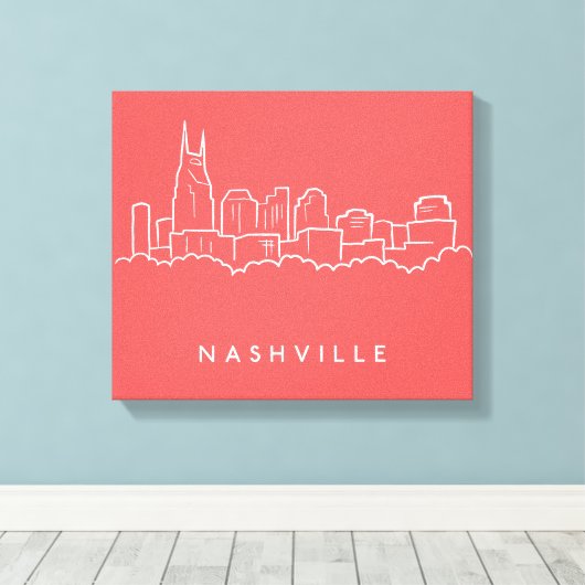 Nashville Skyline Canvas Afdruk (Insitu (Houten vloer))