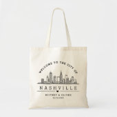 Nashville Skyline Canvas tas – Aangepaste bruiloft (Voorkant)