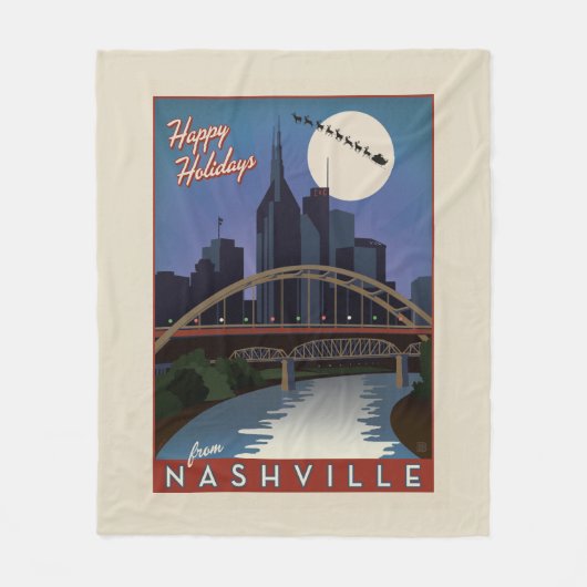 Nashville Skyline Fleece Deken (Voorkant)