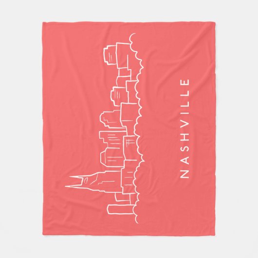 Nashville Skyline Fleece Deken (Voorkant)