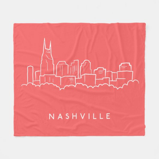 Nashville Skyline Fleece Deken (Voorkant (Horizontaal))