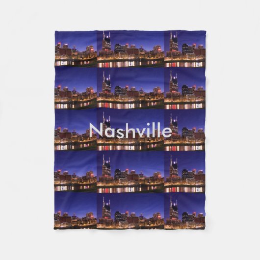 Nashville Skyline Fleece Deken (Voorkant)