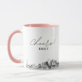 Nashville Skyline gepersonaliseerde bruiloft koffi Mok (Links)