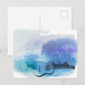 Nashville Skyline Guitar Waterverf Design Briefkaart (Voorkant / Achterkant)