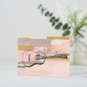 Nashville Skyline Guitar Waterverf Design Briefkaart (Staand voorkant)