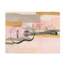 Nashville Skyline Guitar Waterverf Design