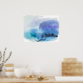 Nashville Skyline Guitar Waterverf Design Poster (Keuken)