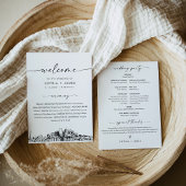 Nashville Skyline huwelijksprogramma 5x7 platte Ka Kaart