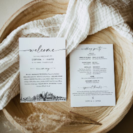 Nashville Skyline huwelijksprogramma 5x7 platte Ka Kaart