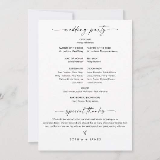 Nashville Skyline huwelijksprogramma 5x7 platte Ka Kaart (Achterkant)