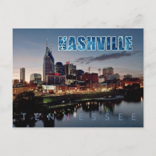 Nashville skyline in het centrum, Tennessee 's nac Briefkaart