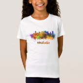 Nashville skyline in watercolor t-shirt (Voorkant)