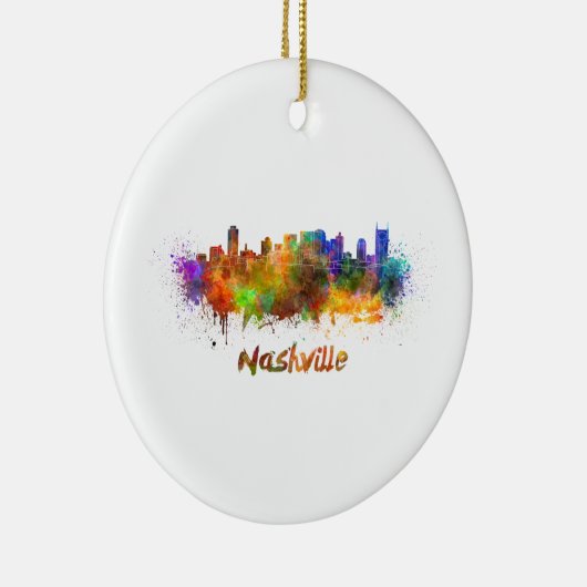 Nashville skyline in waterverf keramisch ornament (Rechts)