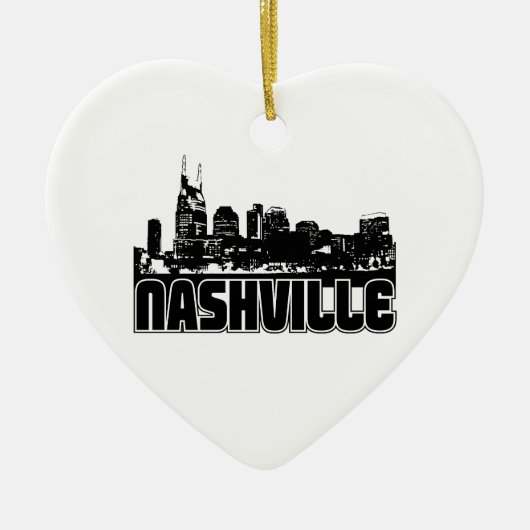 Nashville Skyline Keramisch Ornament (Voorkant)