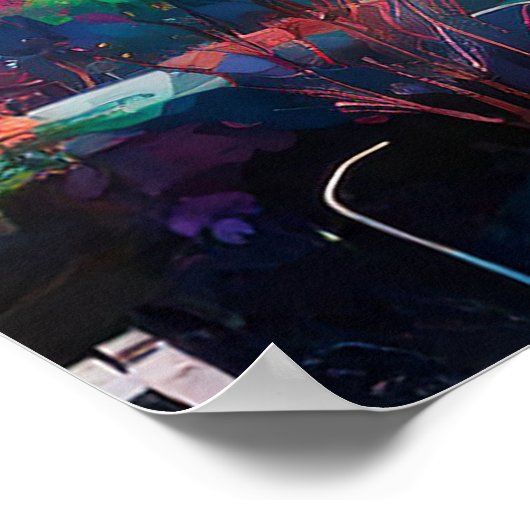 Nashville Skyline Kleurrijke Graffiti Urban Art Poster (Hoek)