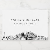 Nashville Skyline Mini Sparkling Wijnetiket (Enkel label)