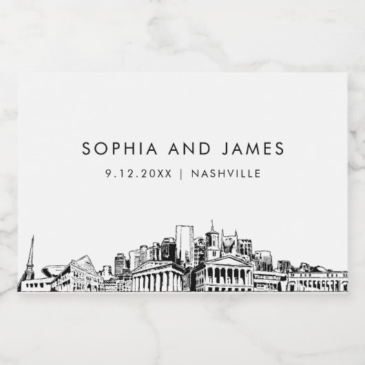 Nashville Skyline Mini Sparkling Wijnetiket (Enkel label)