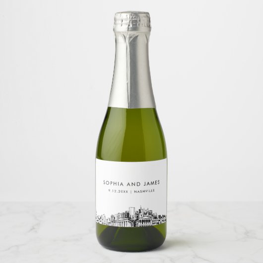 Nashville Skyline Mini Sparkling Wijnetiket (Voorkant)