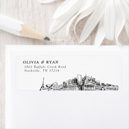Nashville Skyline moderne retour adreslabels Etiket (Insitu)