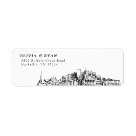 Nashville Skyline moderne retour adreslabels Etiket
