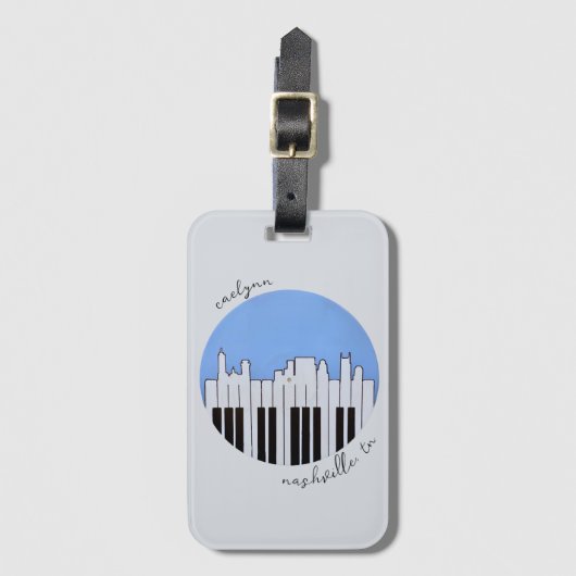 Nashville Skyline Piano Music Record Bagagelabel (Voorkant (verticaal))