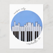 Nashville Skyline Piano Music Record Briefkaart