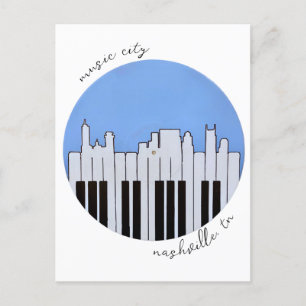 Nashville Skyline Piano Music Record Briefkaart
