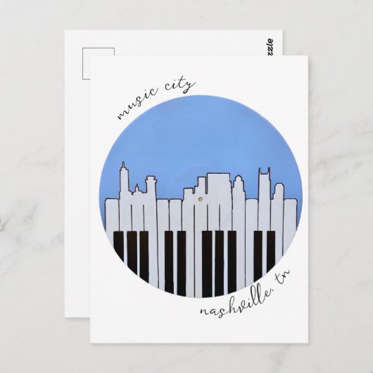 Nashville Skyline Piano Music Record Briefkaart (Voorkant / Achterkant)