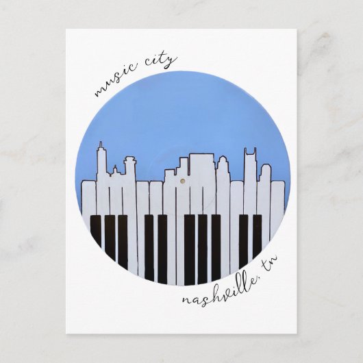 Nashville Skyline Piano Music Record Briefkaart (Voorkant)