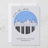Nashville Skyline Piano Music Record opslaan Datum Kaart (Voorkant)