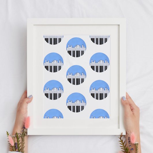 Nashville Skyline Piano Music Record Print Poster