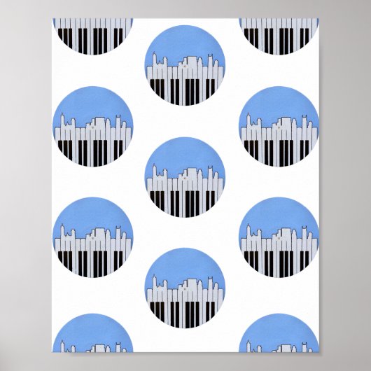 Nashville Skyline Piano Music Record Print Poster (Voorkant)