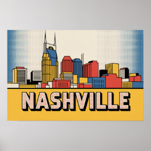 Nashville Skyline Poster – Krachtige Tennessee Pop