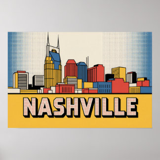 Nashville Skyline Poster – Krachtige Tennessee Pop