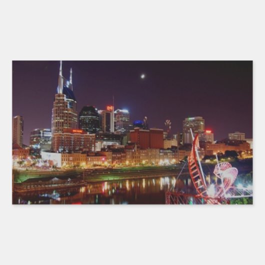 Nashville Skyline Rechthoekige Sticker (Voorkant)