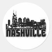 Nashville Skyline Ronde Sticker (Voorkant)