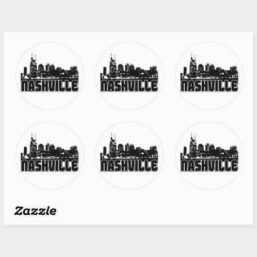 Nashville Skyline Ronde Sticker (Vel)