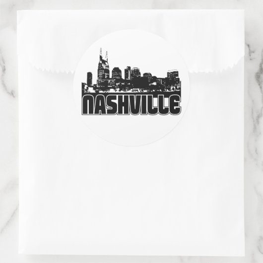 Nashville Skyline Ronde Sticker (Tas)
