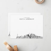 Nashville skyline schets gepersonaliseerde notitie notitiekaartje (Voorkant / Achterkant in situ)