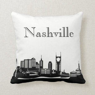 Nashville Skyline Silhouette Front/ Xray Back Kussen