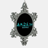 Nashville Skyline Tin Sneeuwvlok Ornament (Links)