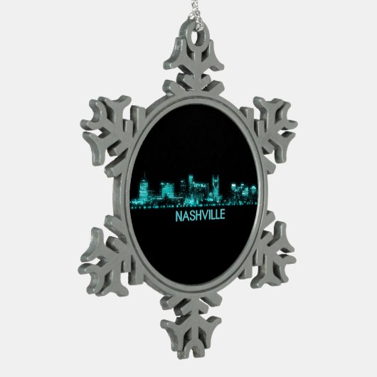 Nashville Skyline Tin Sneeuwvlok Ornament (Links)
