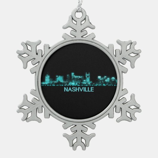 Nashville Skyline Tin Sneeuwvlok Ornament (Voorkant)