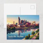 Nashville Skyline USA Briefkaart (Voorkant / Achterkant)