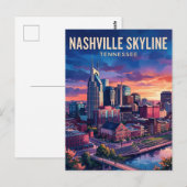Nashville Skyline USA Briefkaart (Voorkant / Achterkant)