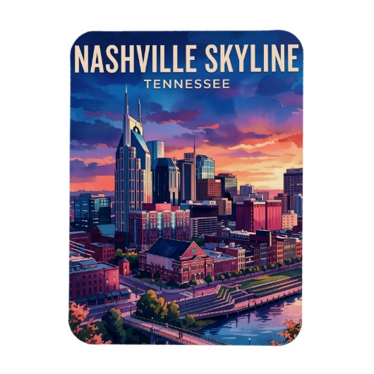 Nashville Skyline USA Magneet (Verticaal)