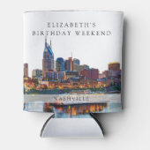 Nashville Skyline Watercolor Verjaardagsweekend Blikjeskoeler (Voorkant)