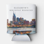 Nashville Skyline Watercolor Verjaardagsweekend Blikjeskoeler (Achterkant)