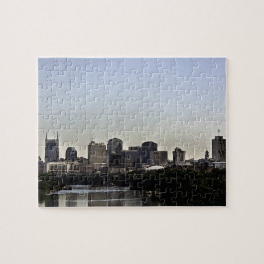 Nashville Skyline Waterverf Puzzle Legpuzzel (Horizontaal)